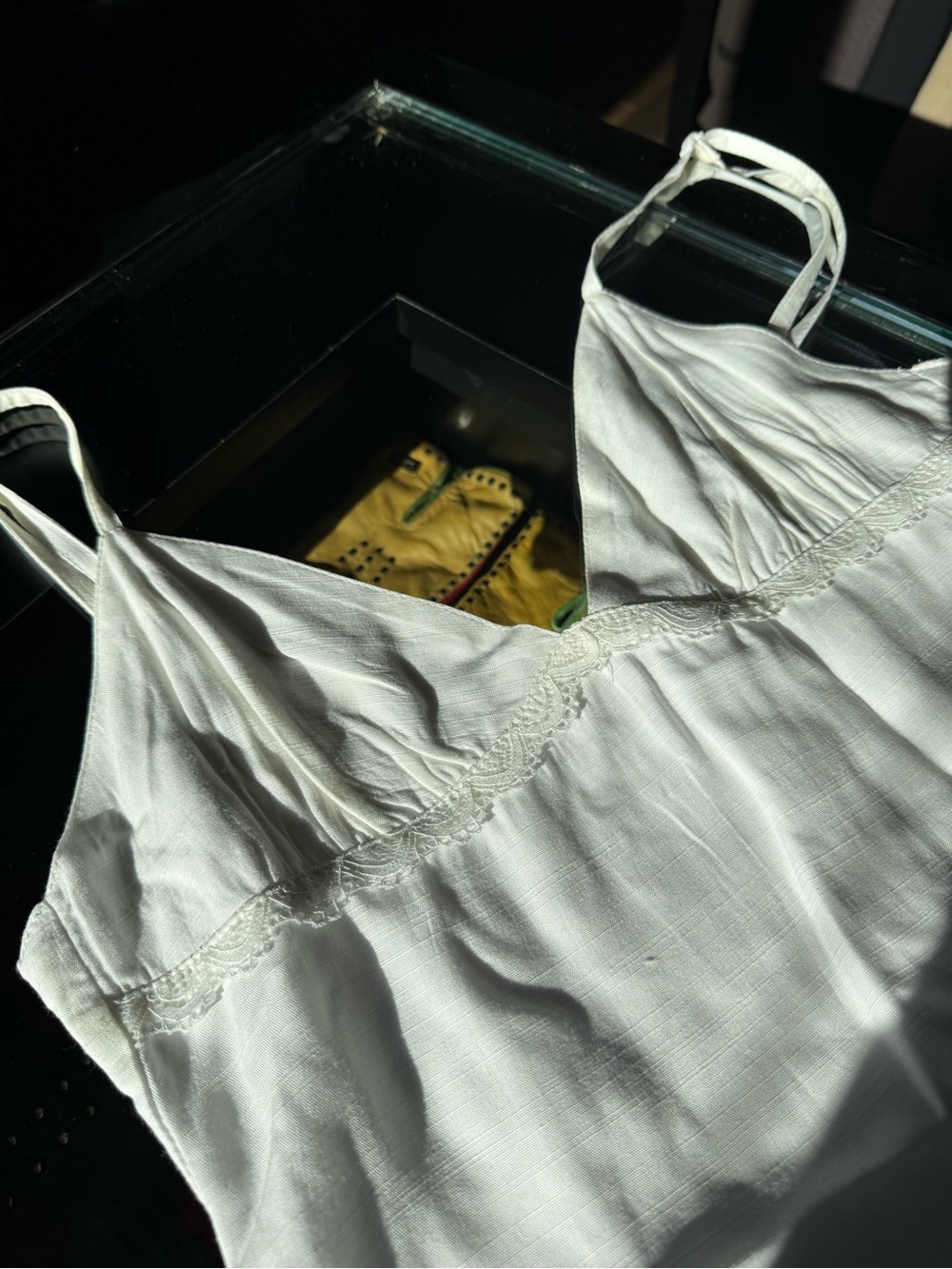 Motel Rocks White Spaghetti-Strap Ruffle-Hem Mini Dress - Picture 8 of 11